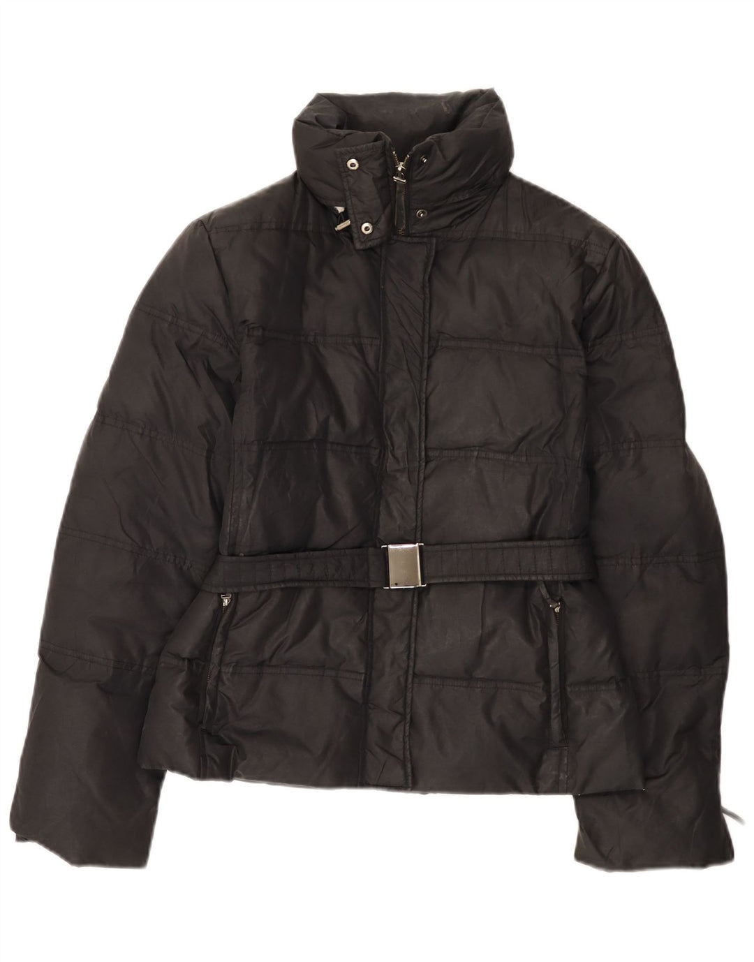 Zara Mujer Chaqueta Acolchada Reino Unido 44 Grande Negro