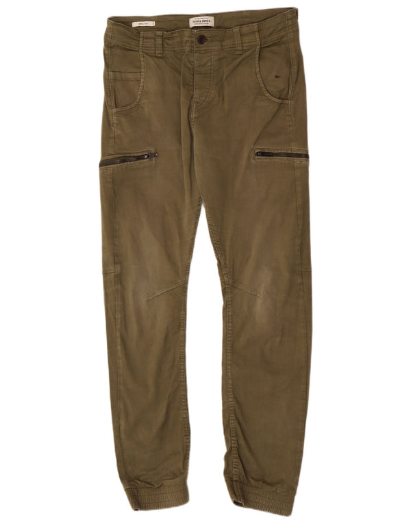 Jack & Jones Hombre Anti Fit Joggers Cargo Pantalones W31 L29 Algodón Caqui