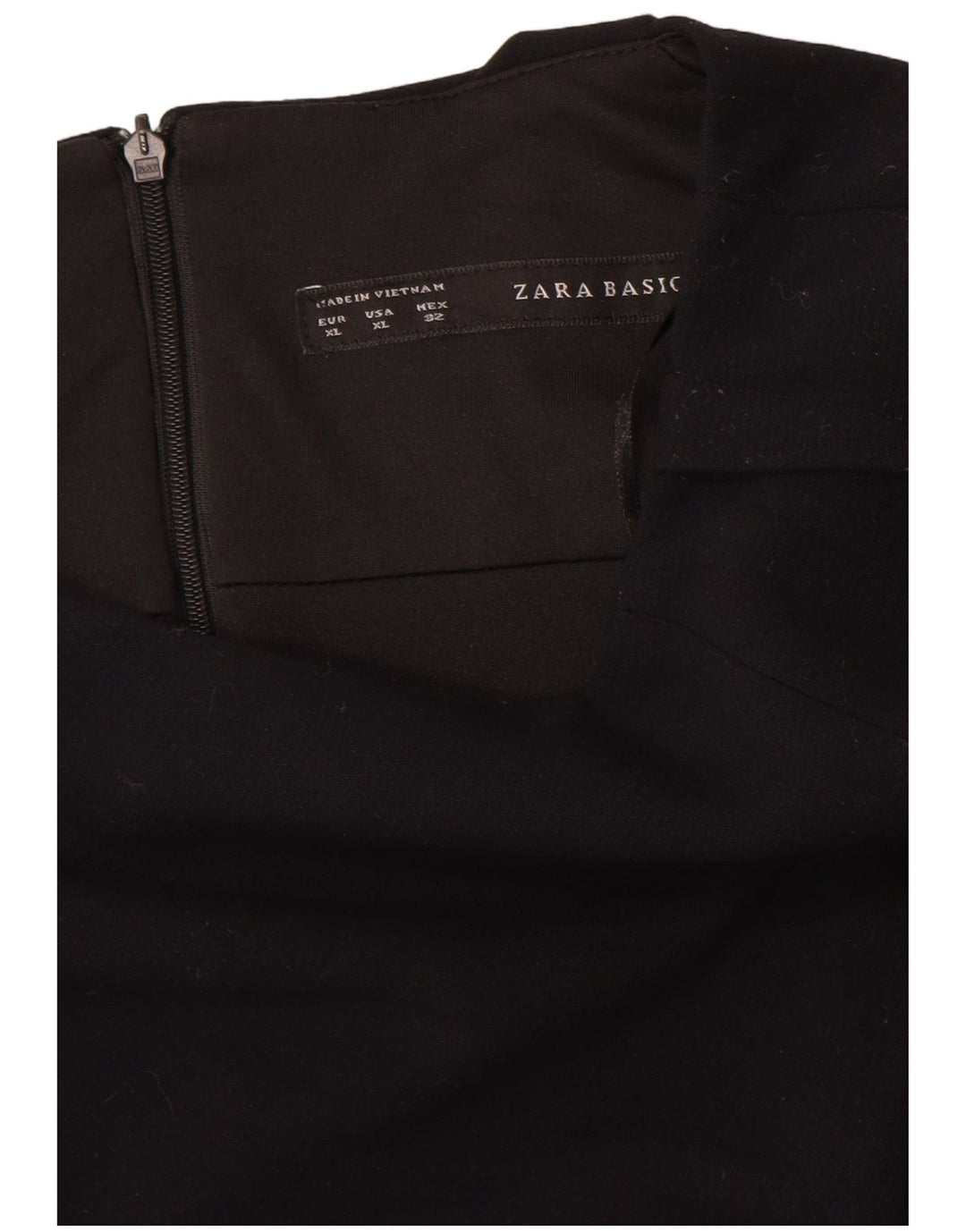Zara Mujer Vestido Ajustado ES 40 XL Poliéster Negro
