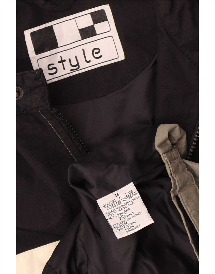 Chaqueta cortavientos vintage para hombre Reino Unido 38 Poliamida gris medio colorblock