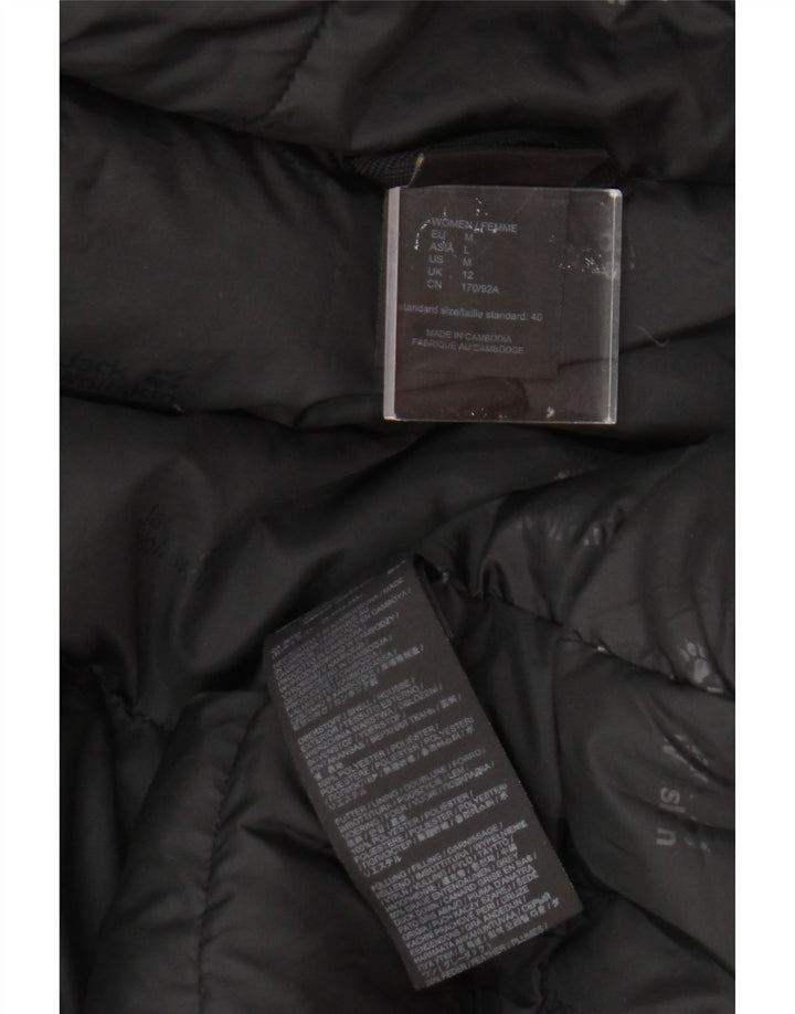 Jack Wolfskin Chaqueta acolchada con capucha para mujer UK 42 Medium Black Colourblock