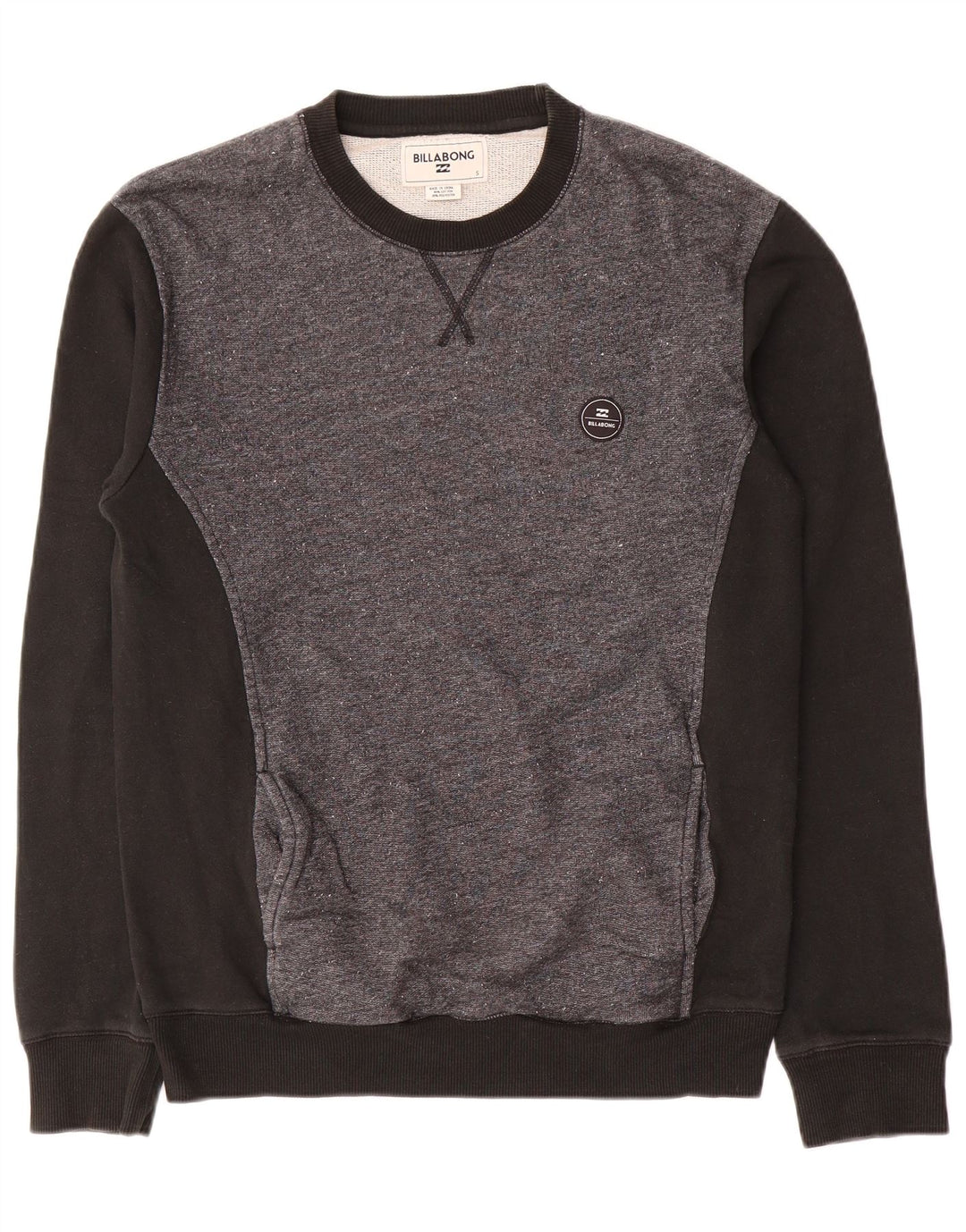 Billabong Hombre Sudadera Jumper Small Gris Colorblock Algodón