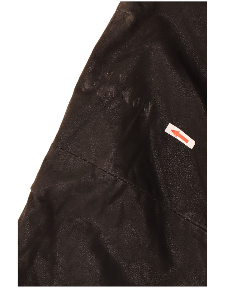 Vintage chaqueta de cuero para hombre Reino Unido 44 2XL cuero negro