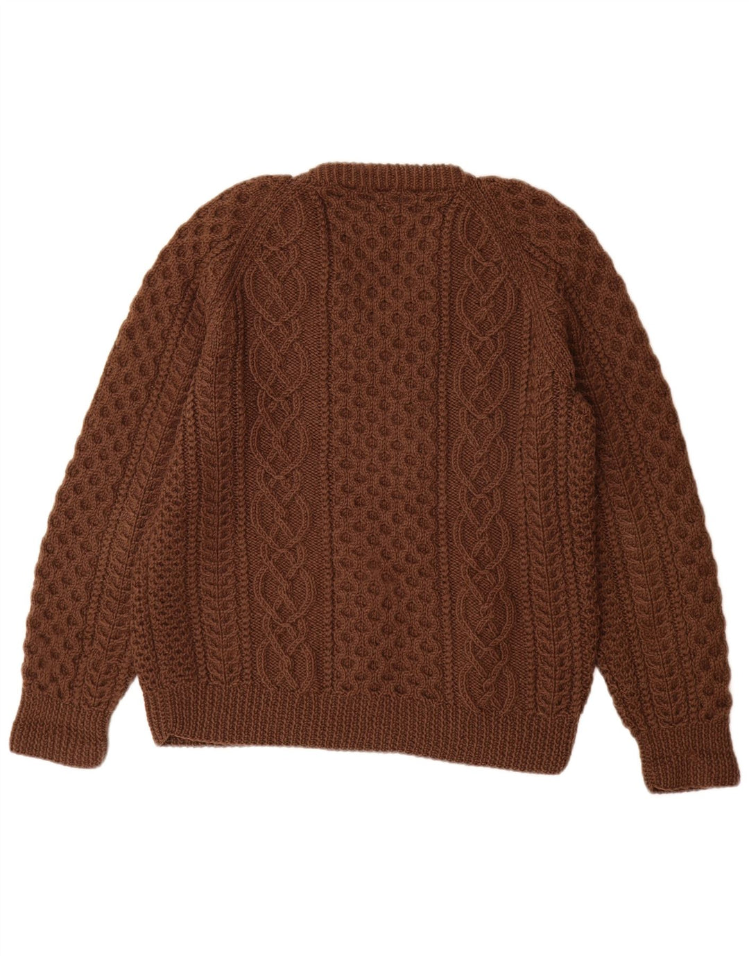 VINTAGE Mujer V-Cuello Jersey Suéter Reino Unido 14 Marrón Grande