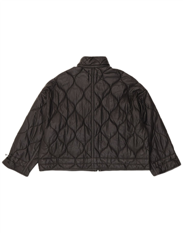 Zara Mujer Chaqueta Acolchada Extragrande UK 10 Small Poliéster Negro