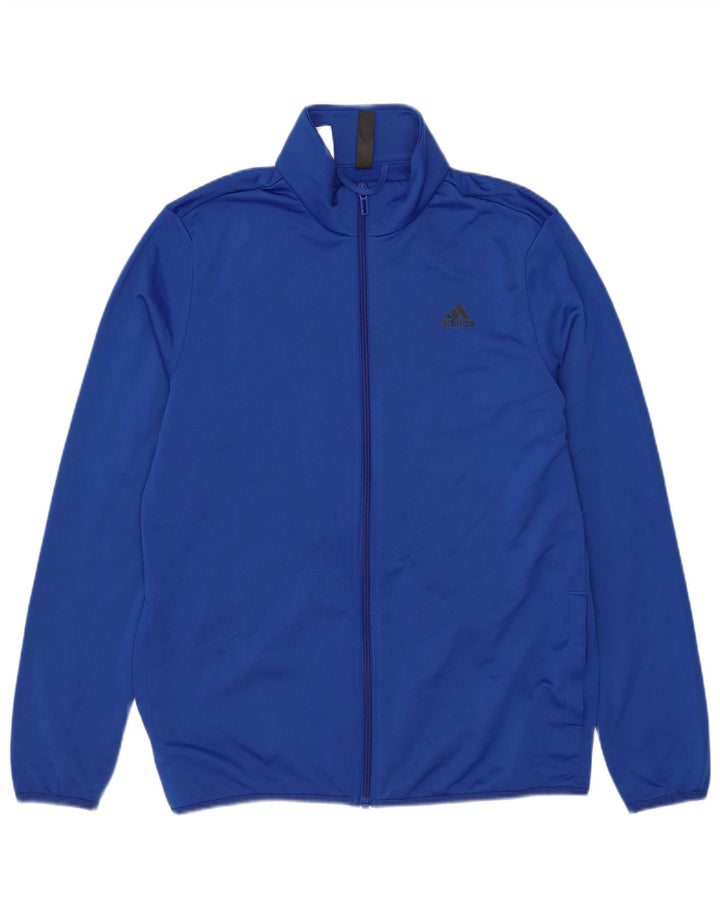Adidas Boys Graphic Chándal Top Chaqueta 13-14 Años Azul Poliéster