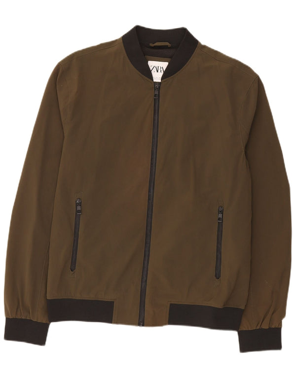 Zara Mens Bomber Jacket UK 40 Large Caqui