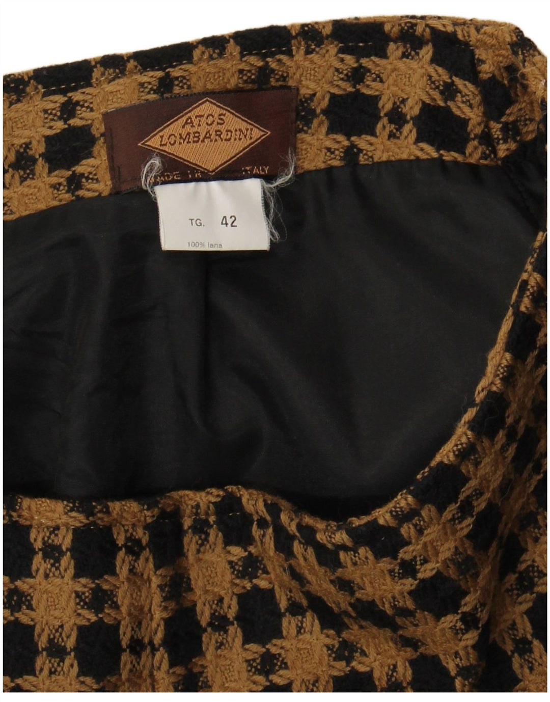 Minifalda para mujer Atos Lombardini IT 42 Medium W28 Lana a cuadros marrón