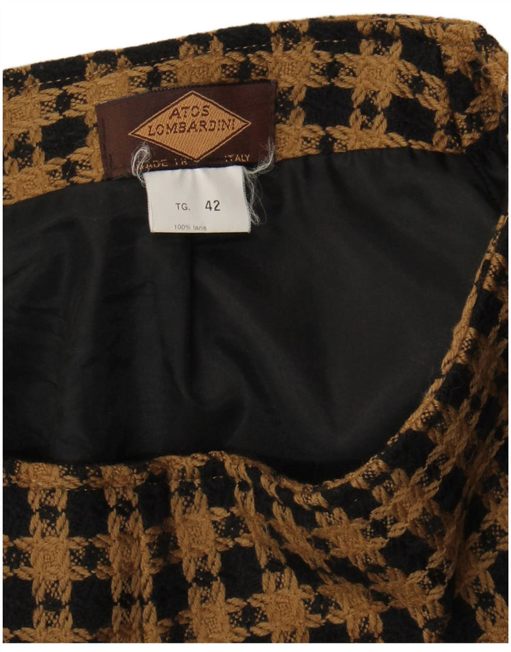 Minifalda para mujer Atos Lombardini IT 42 Medium W28 Lana a cuadros marrón