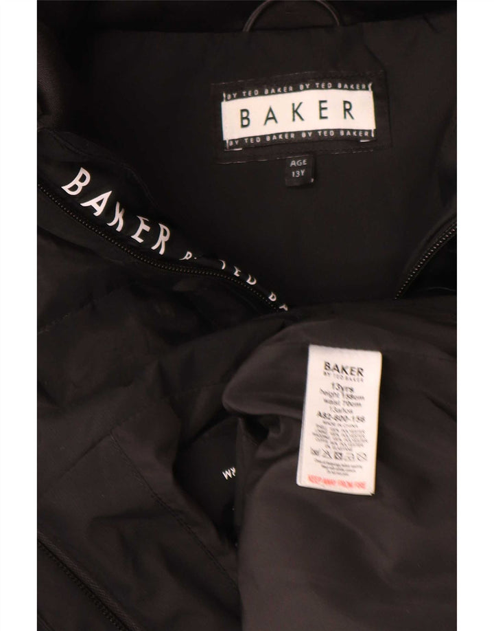 Ted Baker Chaqueta acolchada con capucha para niños 12-13 años Poliéster negro