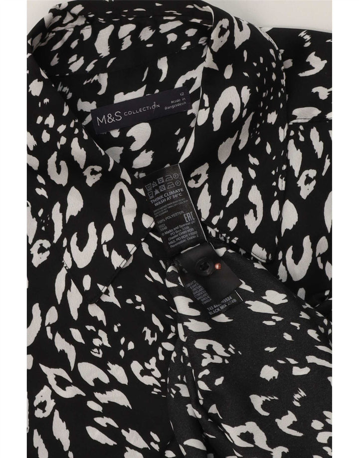 Marks & Spencer Blusa para mujer UK 42 Mediana Estampado animal negro