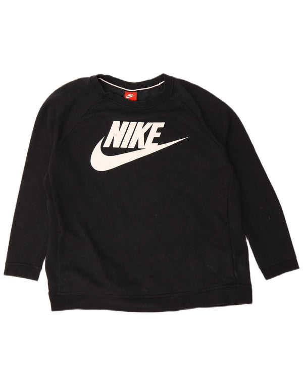 Nike Sudadera extragrande con gráfico para mujer UK 40 XL Algodón negro