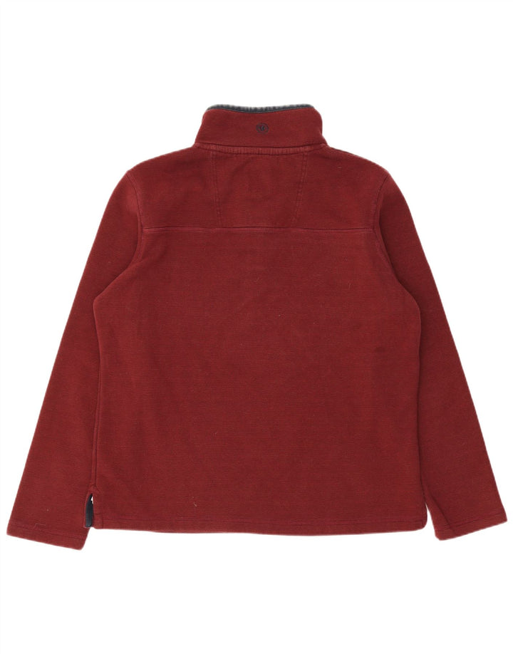 Sudadera con cuello y botones para hombre Fat Face Jersey grande de algodón burdeos