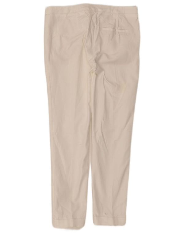 Zara Mens Crop Slim Chino Pantalones Pequeños W26 L26 Algodón Blanco