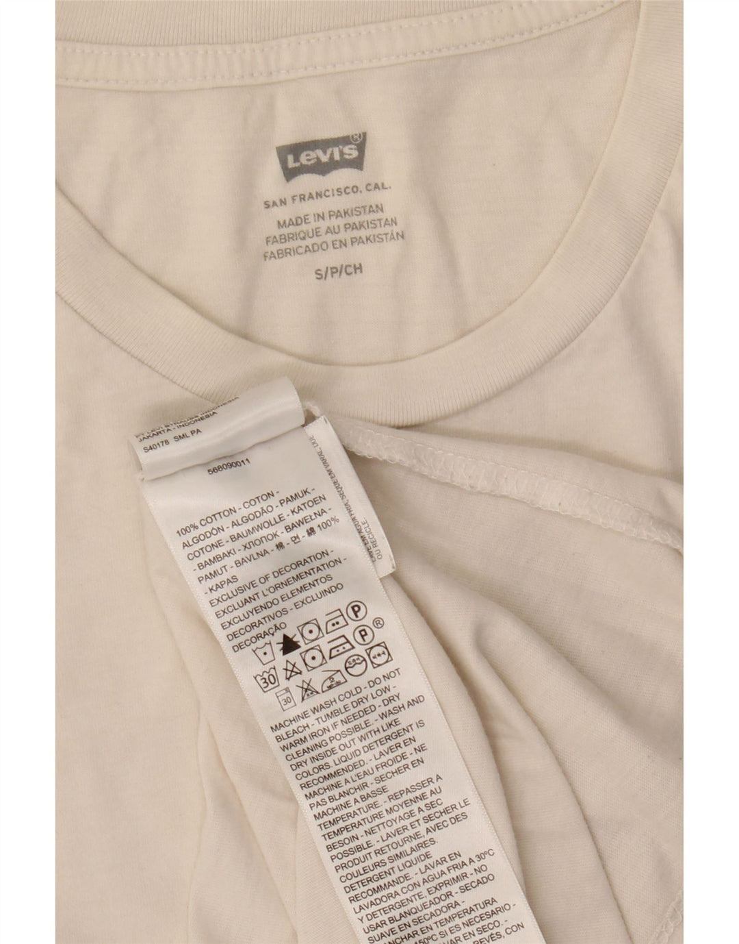 Camiseta Levi's Hombre Top Small Blanco Algodón