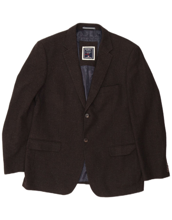 Peckott Chaqueta tipo blazer de 2 botones para hombre IT 52 XL Lana en espiga marrón