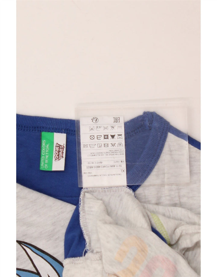 BENETTON Suéter de Cuello Redondo Looney Tunes para Niños 10-11 Años XL Gris