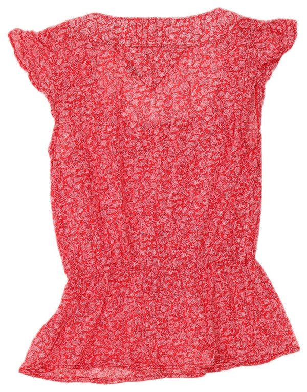 Tommy Hilfiger Blusa para Mujer Top UK 10 Small Red Paisley Cotton