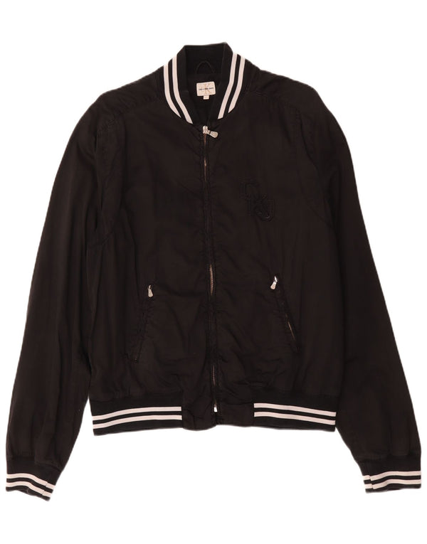 Calvin Klein Jeans Chaqueta bomber gráfica para hombre UK 42 XL Algodón negro