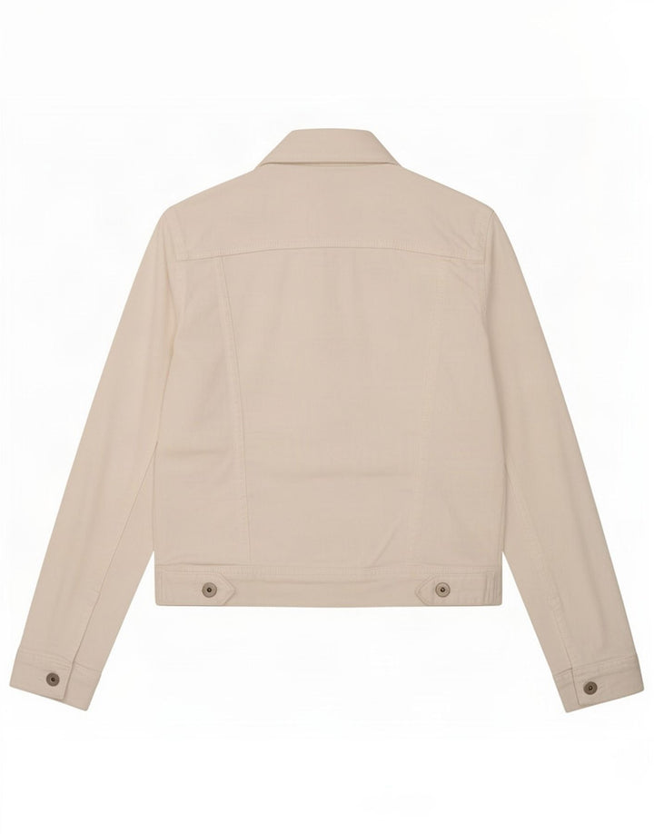 Zara Mujer Chaqueta Vaquera UK 6 XS Algodón Blanco
