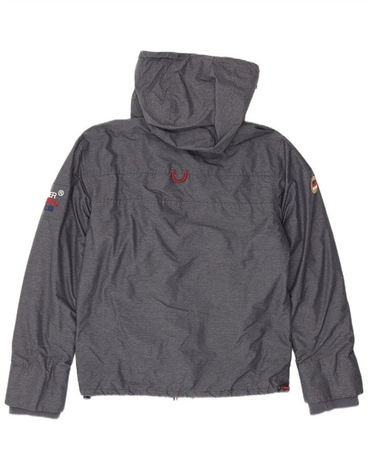 SUPERDRY Chaqueta cortavientos con capucha para hombre ES 38 Poliéster gris medio