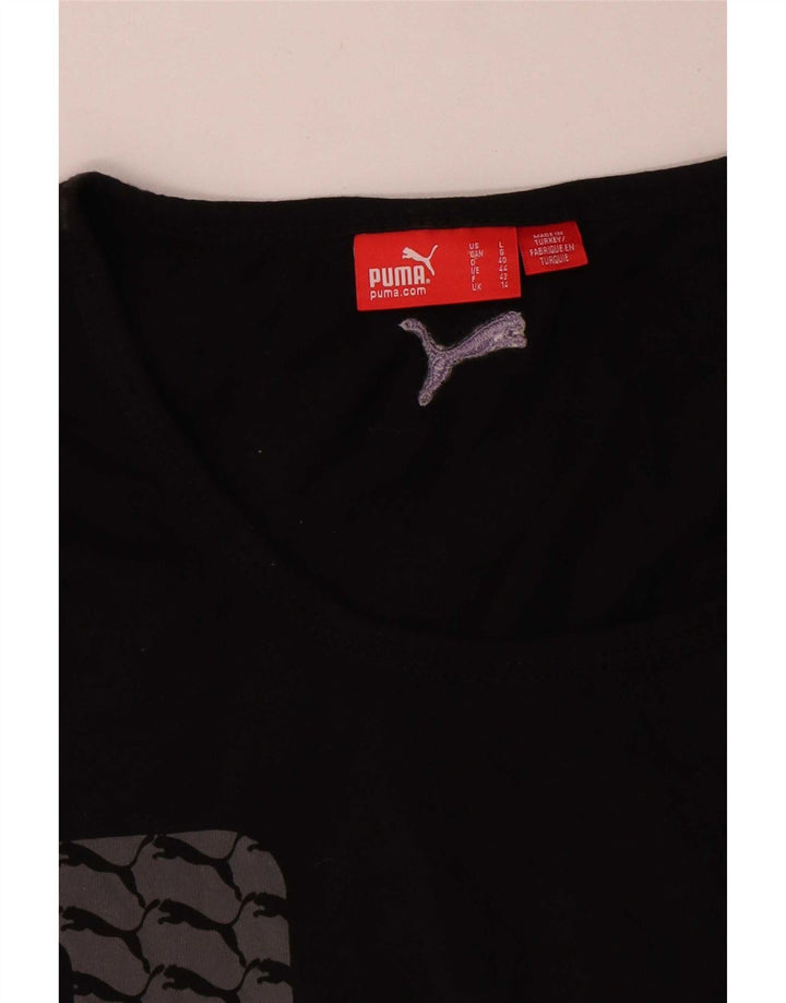 Puma - Camiseta gráfica para mujer, talla 40, talla grande, color negro