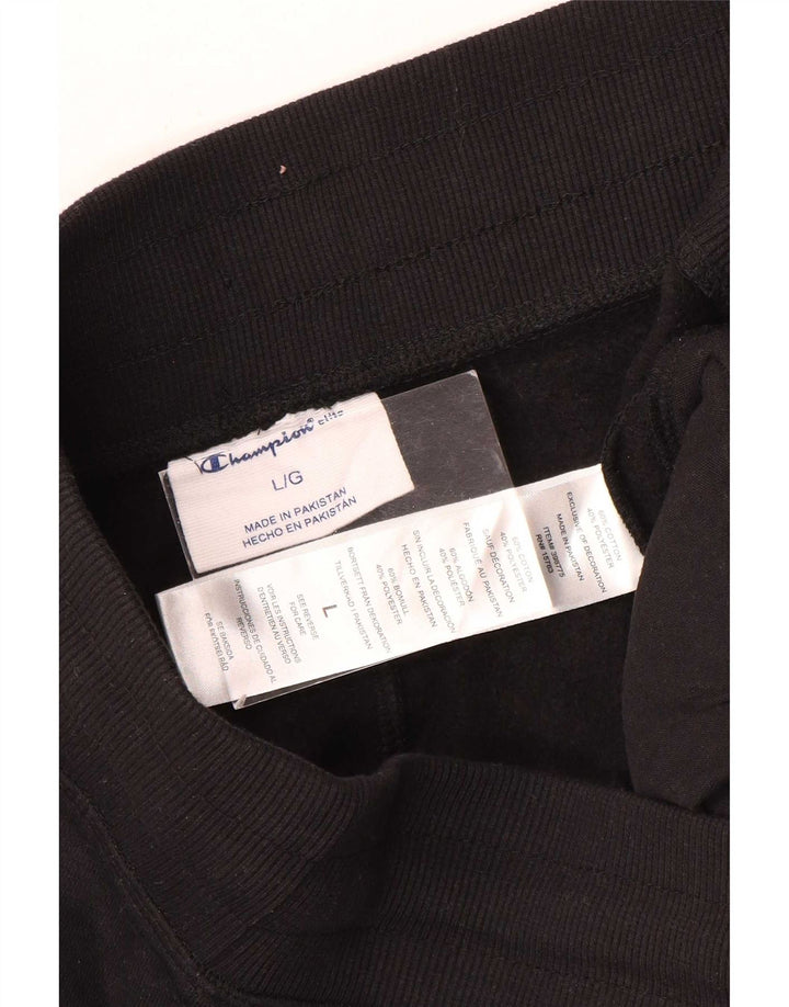 Champion Pantalón De Chándal Para Hombre Grande Negro Algodón