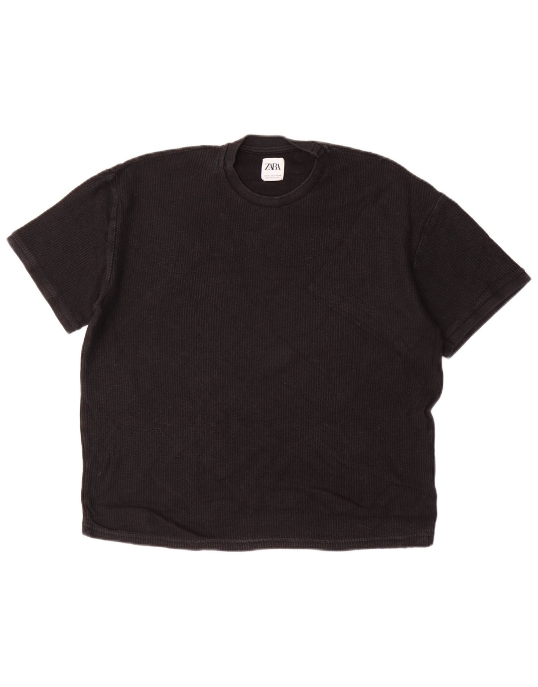 ZARA Hombre Camiseta Top Small Algodón Negro