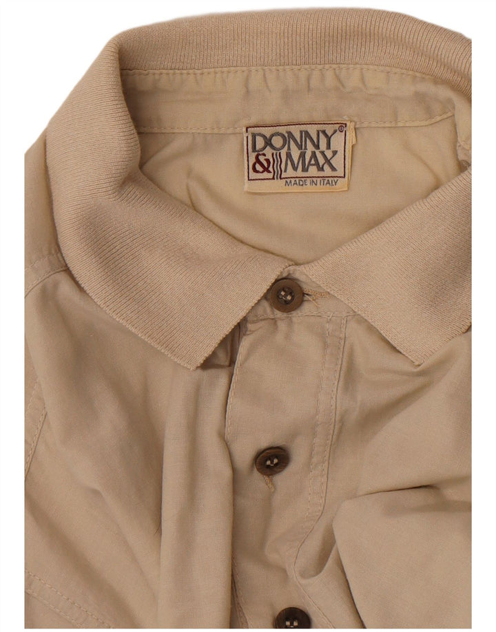 Donny & Max Camisa tipo jersey de manga corta para hombre, color beige medio