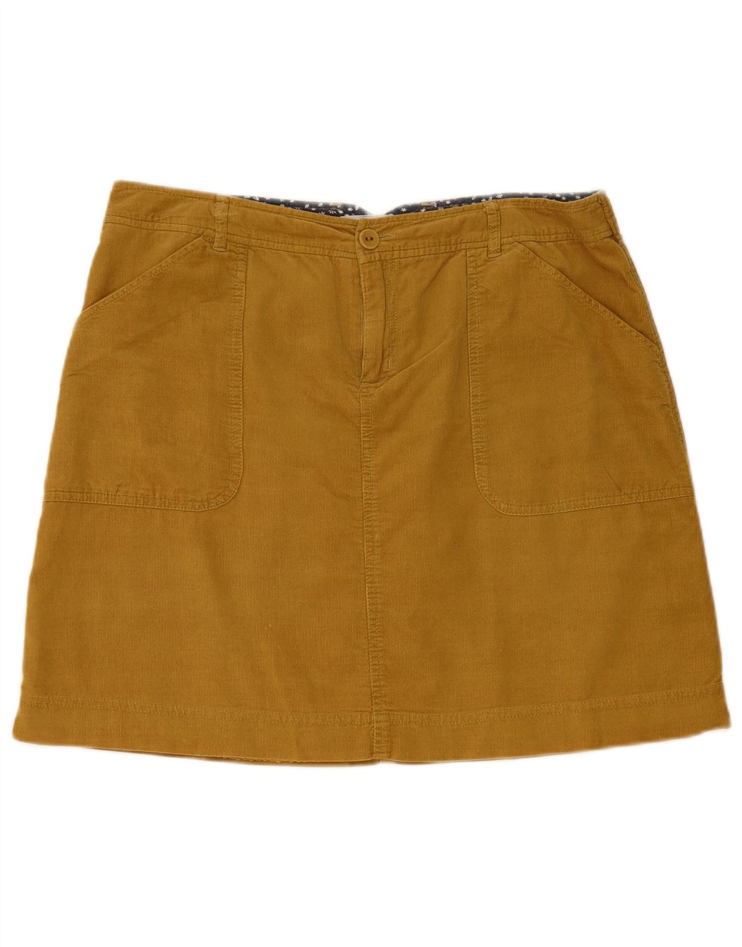 WHITE STUFF Minifalda de pana para mujer UK 12 Medium W32 Algodón amarillo