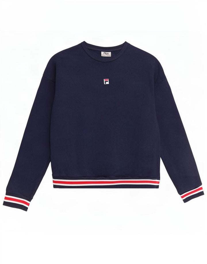 Fila Mujer Sudadera Jumper UK 14 Medium Azul Marino Algodón