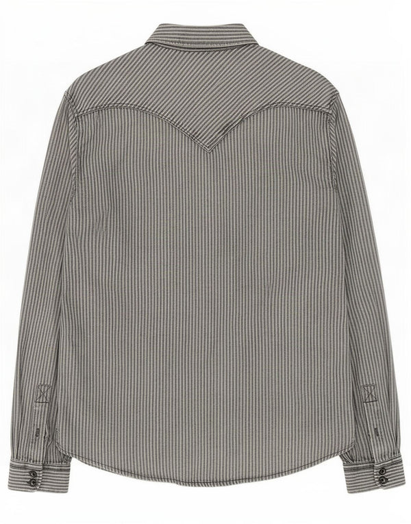 Camisa Levi's para hombre grande de algodón gris con rayas diplomáticas