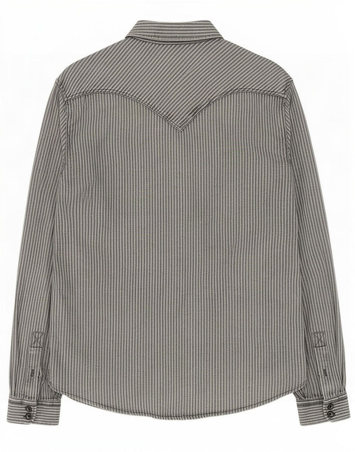 Camisa Levi's para hombre grande de algodón gris con rayas diplomáticas