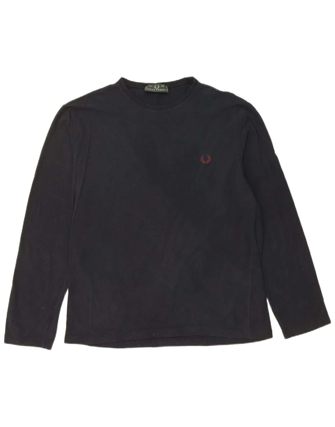 FRED PERRY Camiseta Hombre Manga Larga XL Algodón Negro