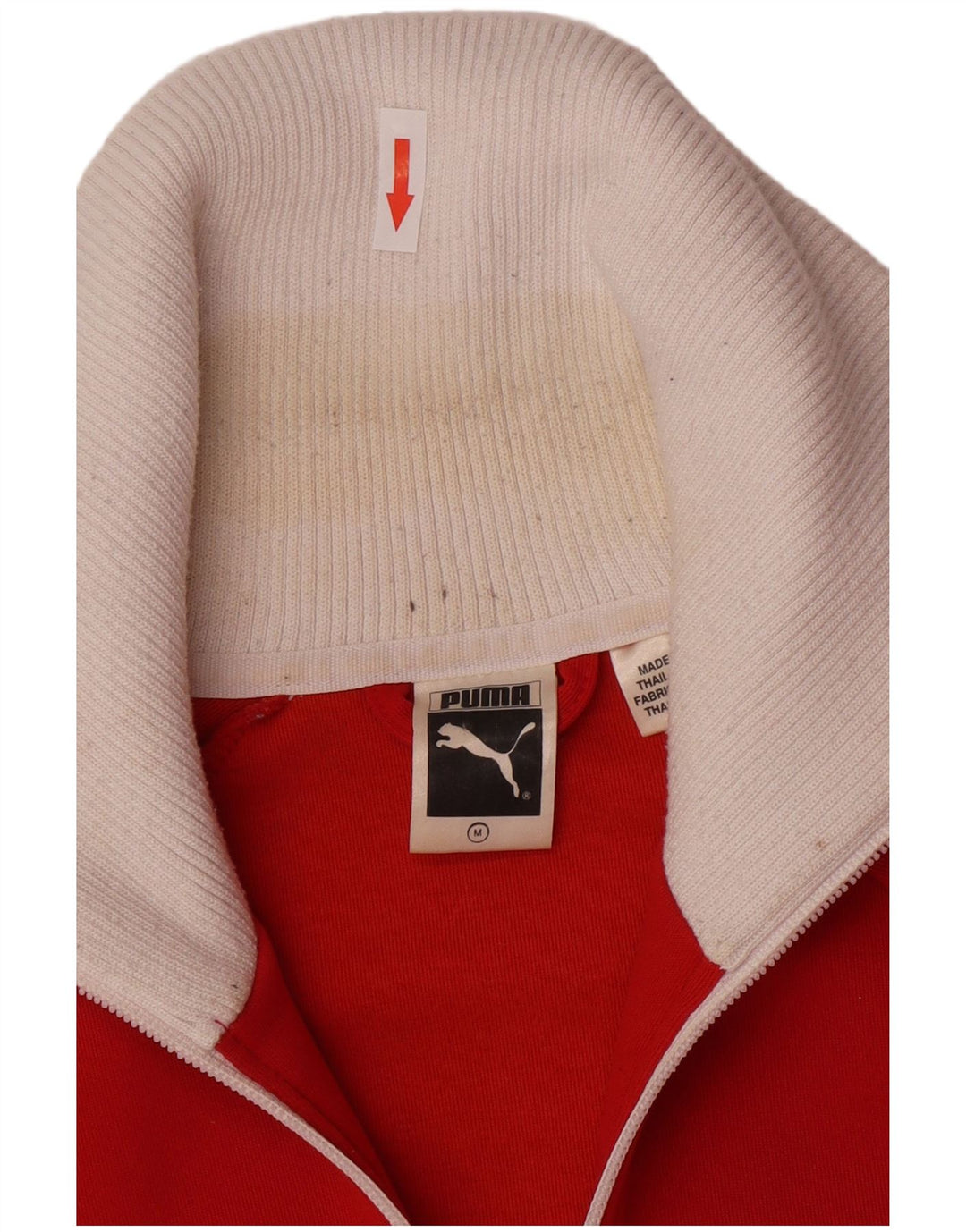Puma Mujer Retro Chándal Top Chaqueta UK 14 Medium Rojo Colorblock