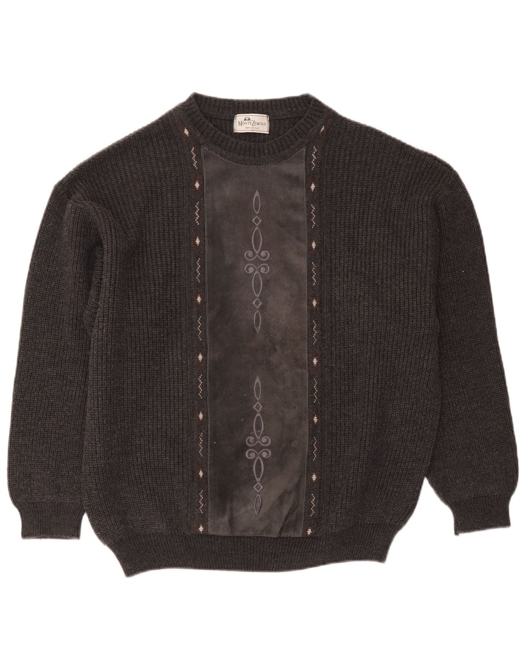 Montezemolo - Jersey de cuello redondo para hombre, talla grande, gris clásico