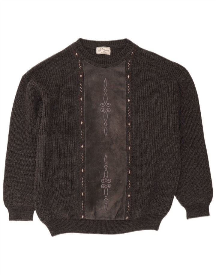 Montezemolo - Jersey de cuello redondo para hombre, talla grande, gris clásico