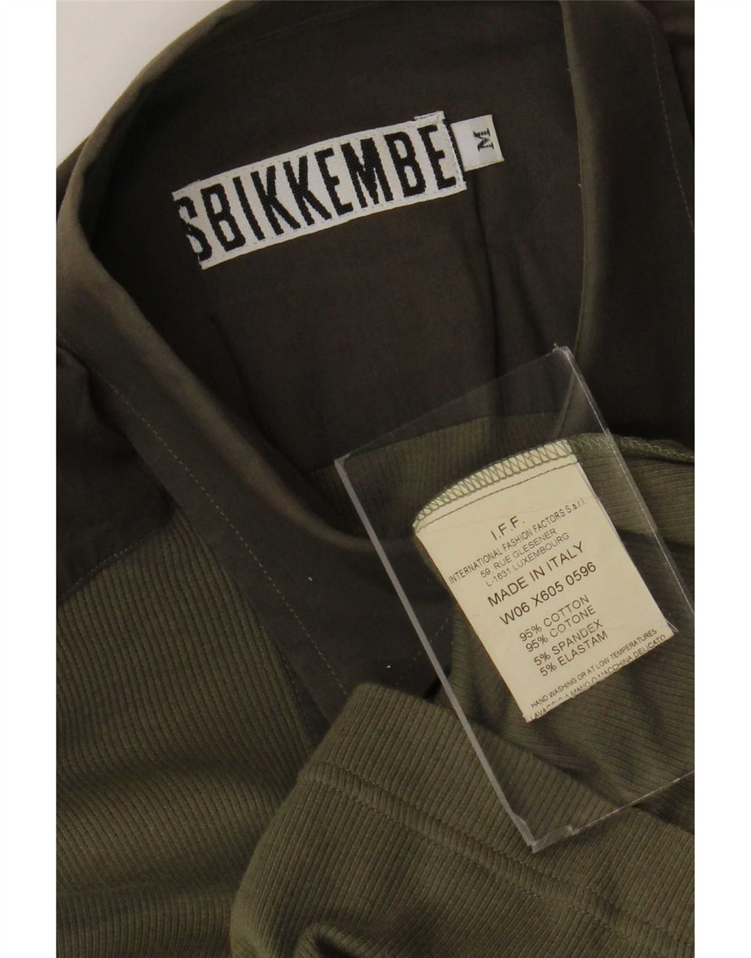 Bikkembergs Camisa gráfica de algodón con bloques de color caqui medio