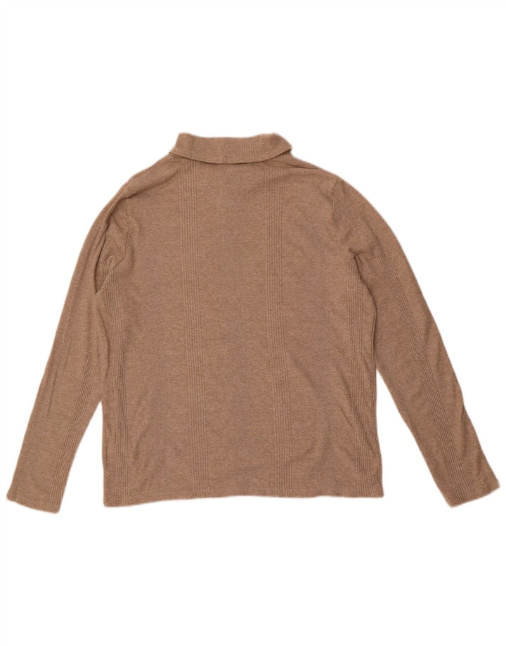 Marks & Spencer Blusa con cuello vuelto para mujer UK 46 Grande Algodón beige