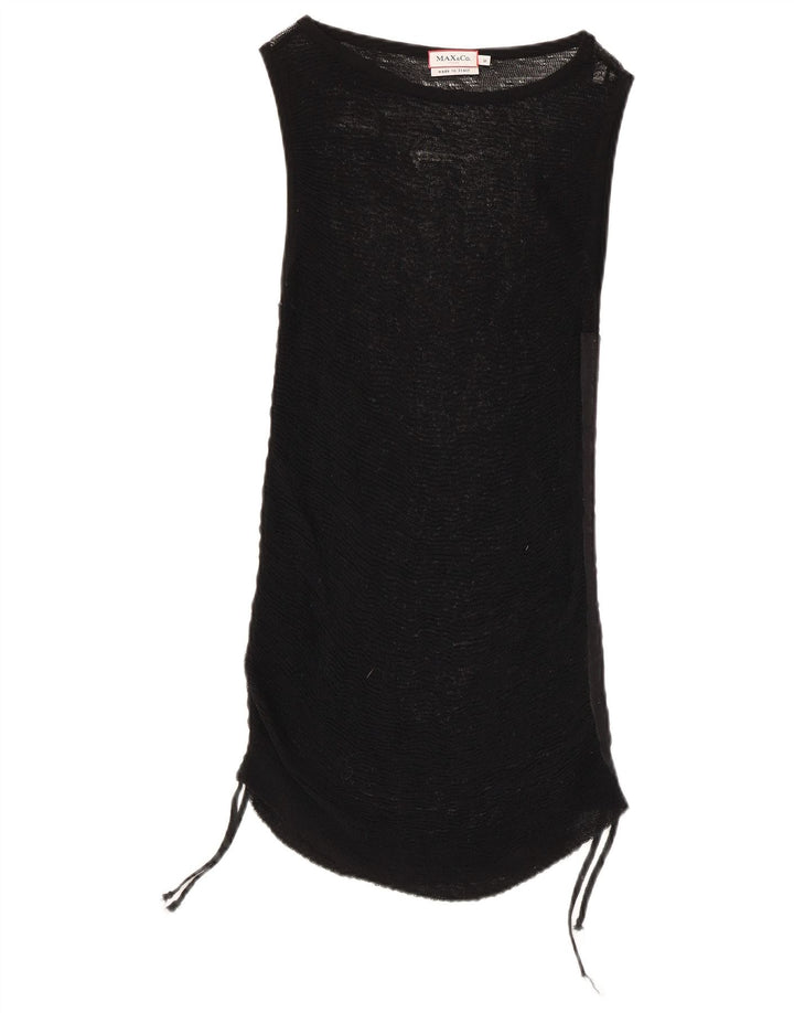 Max & Co. Top sin mangas transparente para mujer, talla 40, talla M, color negro
