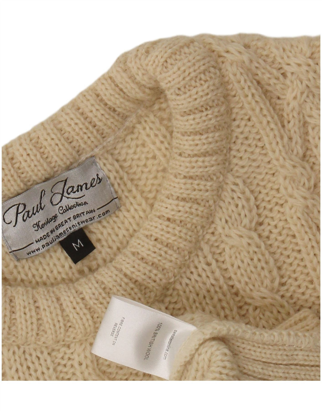 PAUL JAMES Jersey con Cuello Barco para Hombre Lana Beige Mediana