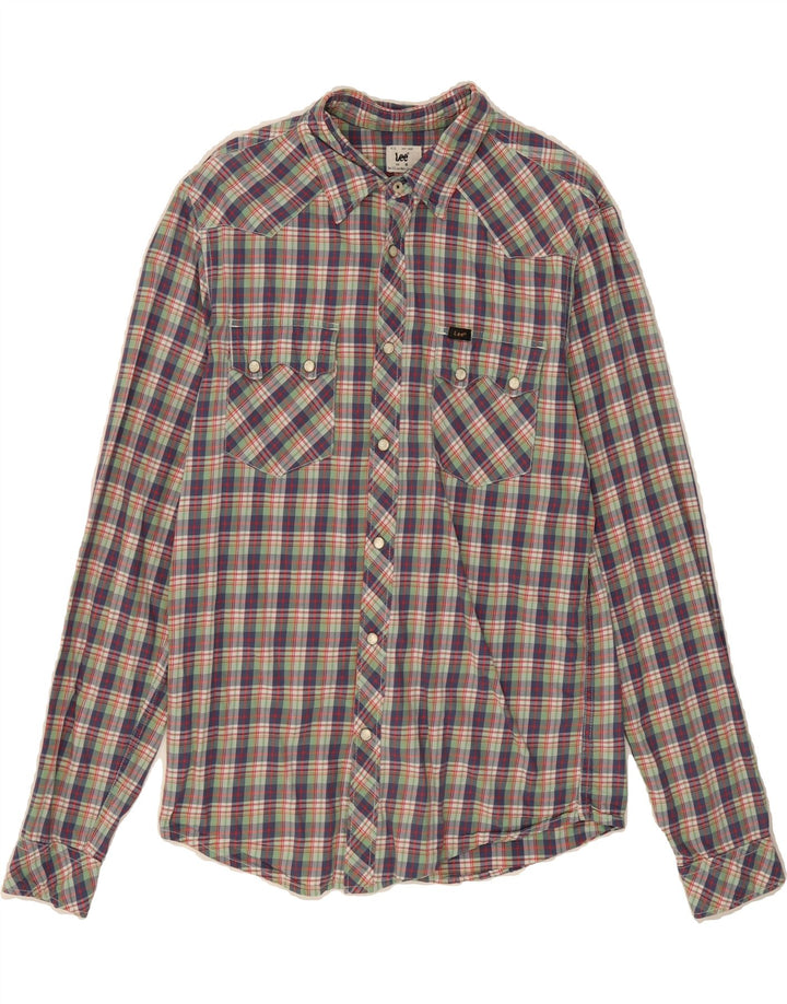 LEE Mens Rider Flannel Shirt Medium Multicoloured Check Cotton Vintage Lee and Second-Hand Lee from Messina Hembry 
