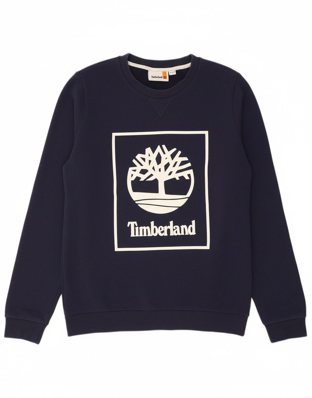 TIMBERLAND Boys Graphic Sweatshirt Jumper 13-14 Years Small Navy Blue