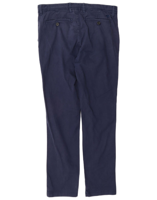 Lyle & Scott Pantalones chinos ajustados para hombre W34 L32 Algodón azul marino