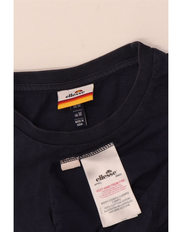 Ellesse Hombre Camiseta Gráfica Top Medium Azul Marino Algodón