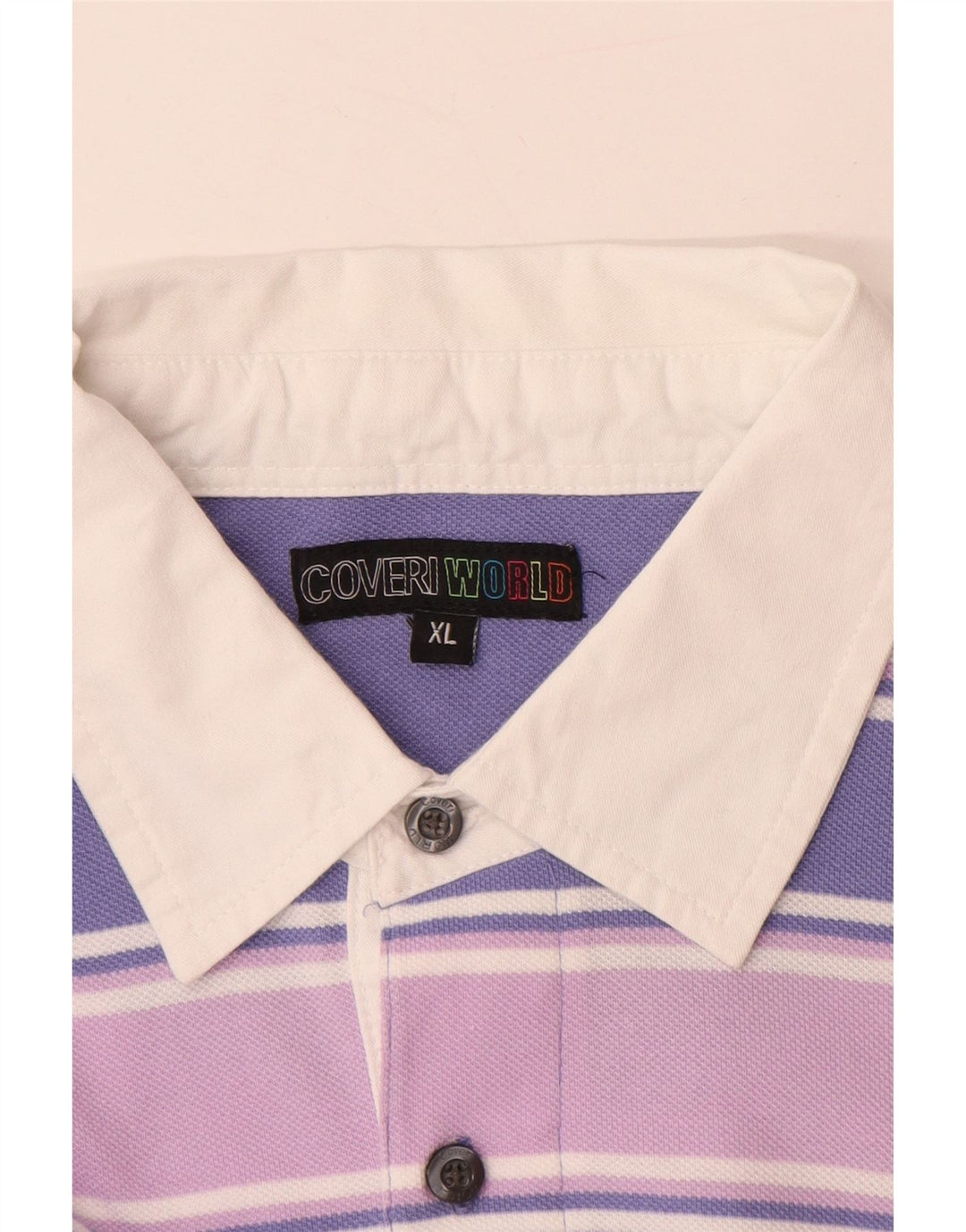 COVERI Polo Hombre XL Algodón Rayas Morado