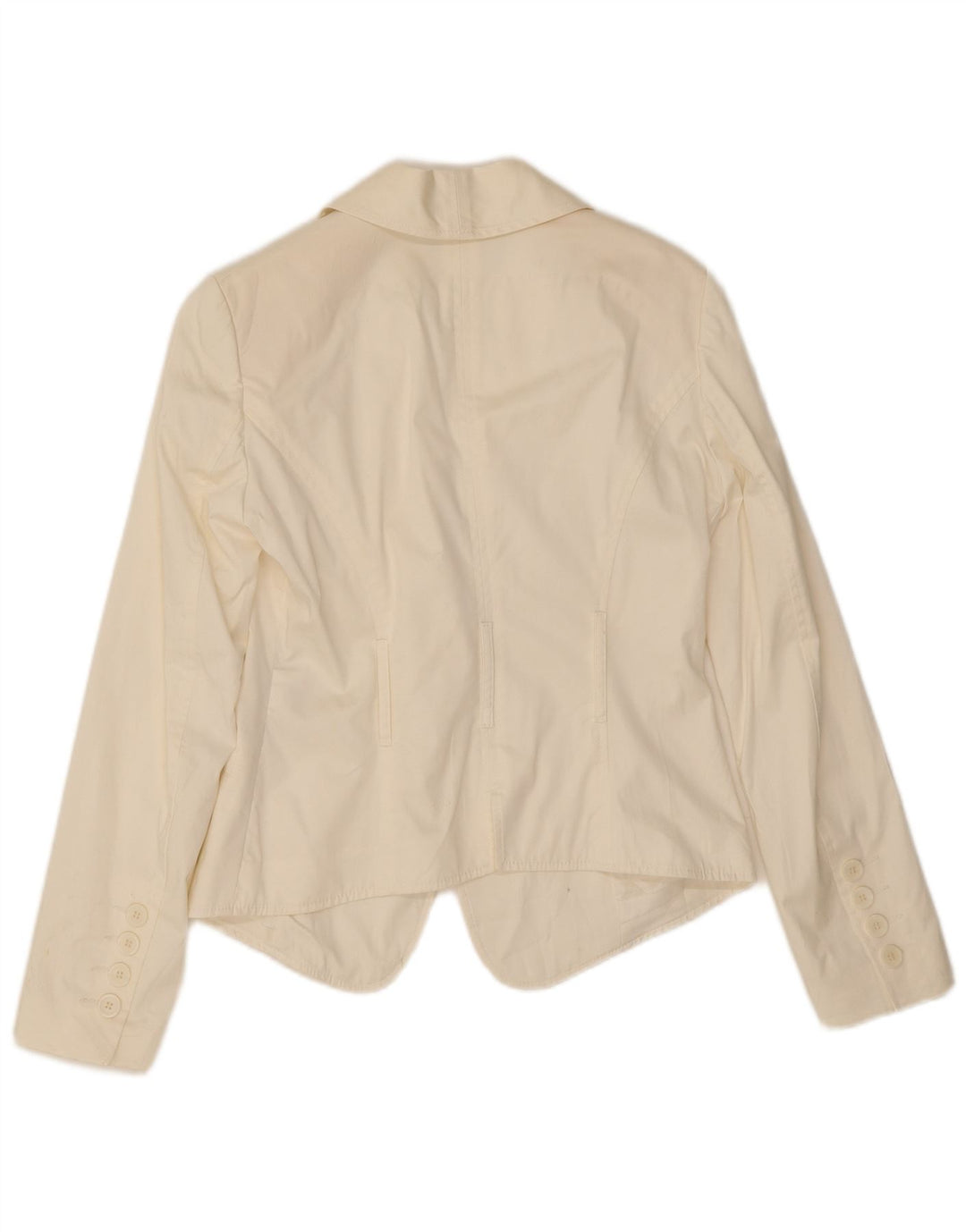 Germano Zama Chaqueta tipo blazer de 1 botón para mujer UK 8 Small White Cotton
