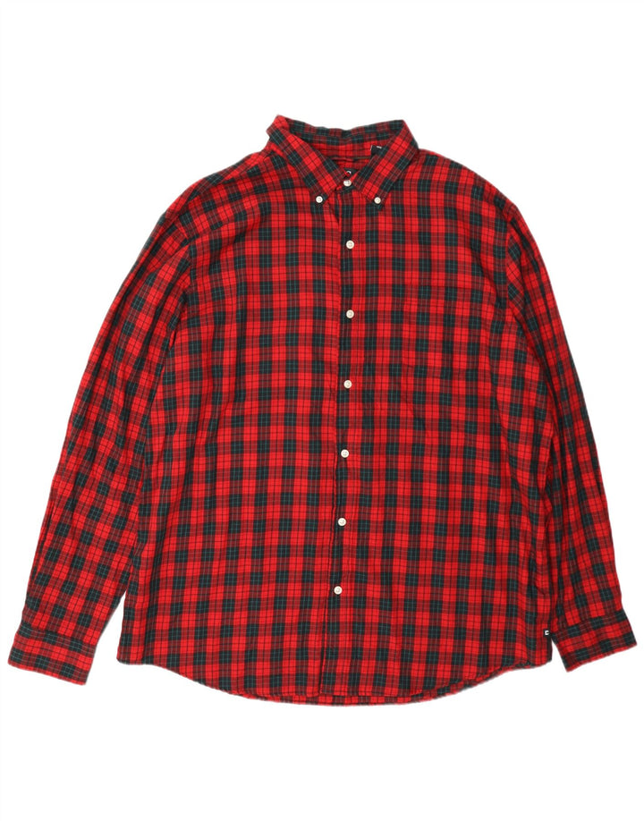 Chaps Camisa de franela para hombre 2XL Algodón a cuadros rojos