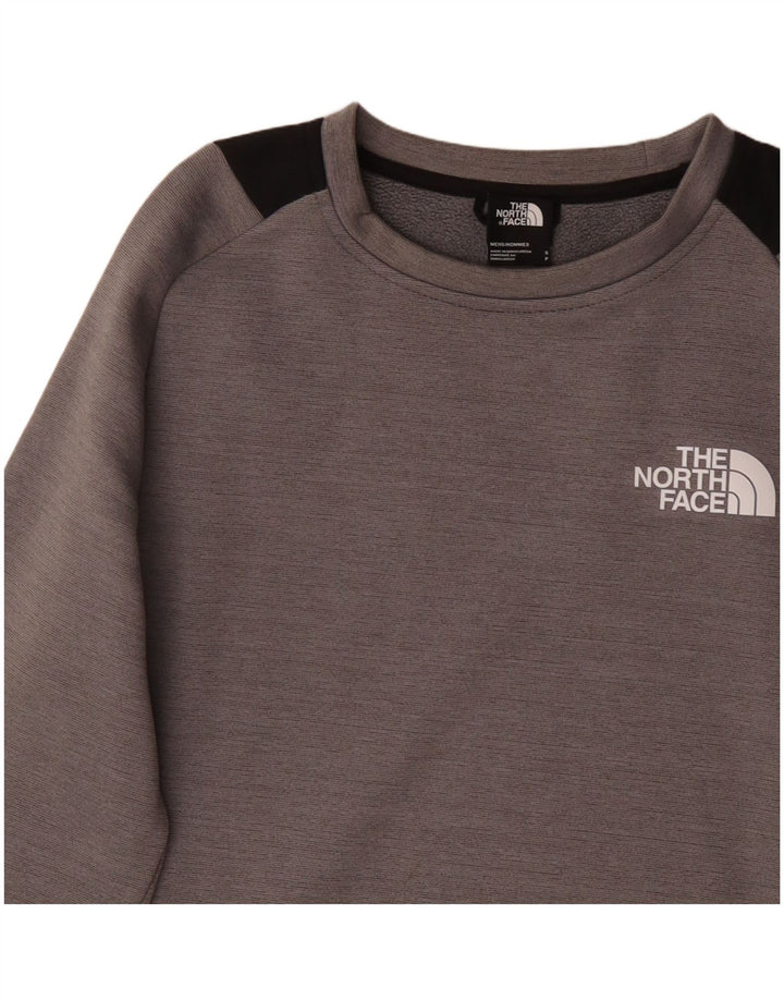 The North Face Sudadera con gráfico gráfico para hombre, jersey pequeño en bloques de color gris