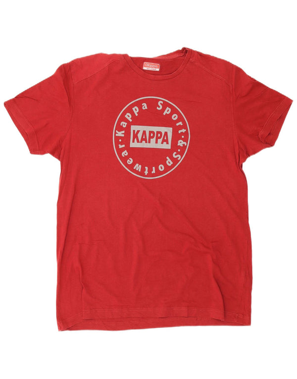 Kappa Camiseta gráfica para hombre Top 2XL Algodón rojo